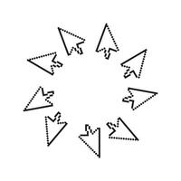 Pixel arrow circle frame. vector
