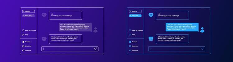 Chatting with artificial intelligence. vector