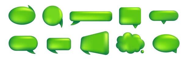 Green speech bubble for comments. The set of chatting. vector