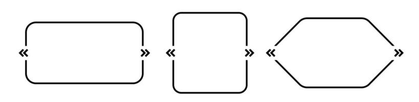 Quote frame black set for comments. vector