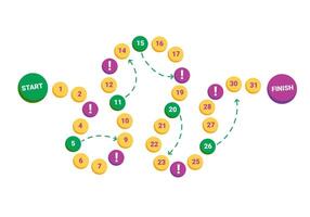 Happy platform game for children with numbers. vector
