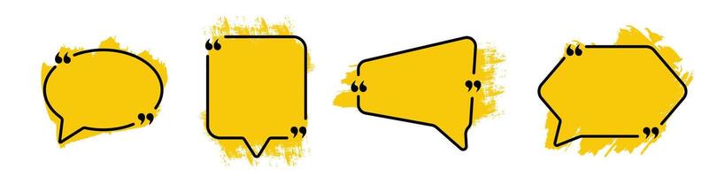 Yellow set of quote frame without text. vector