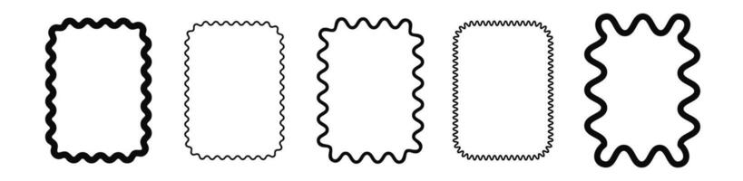 Curve black abstract frame for minimalistic decoration. vector