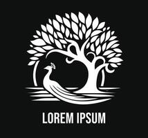 A logo for a company with a tree and a bird vector