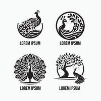 Unique Peacock Logo Design Concepts vector