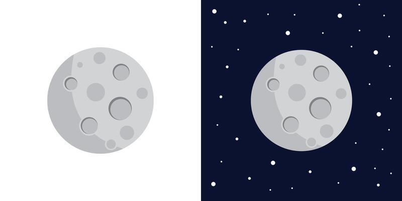 Moon icon design globe planet star space illustration isolated