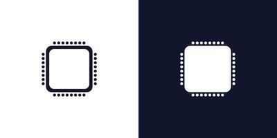 Chip processor icon logo computer technology business design isolated vector