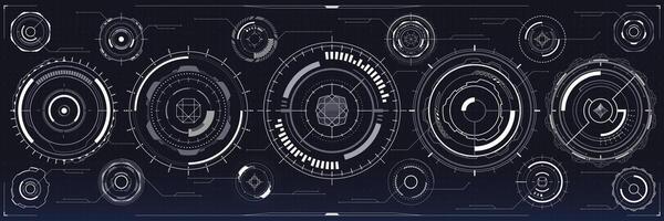 Digital HUD element, futuristic cyber UI interface vector