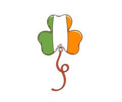 Cartoon irish groovy balloon in shape of shamrock vector