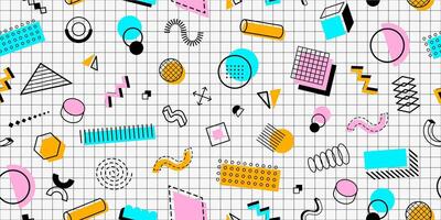 Abstract Memphis seamless pattern background vector