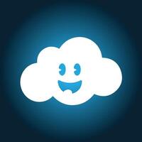 a white cloud with a smiley face on it vector