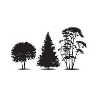 three trees silhouette vector