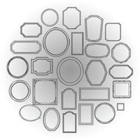 Mixed Circle and Oval Frame Set vector