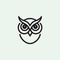 an owl is drawn on a white background. vector