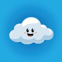 a cartoon drawing of a cloud with a smile on it. vector