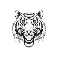 a tiger face with a black outline on it vector