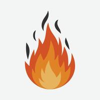 Old-fashioned torch with bright red flames vector