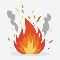 Bonfire with dancing notes in background. vector