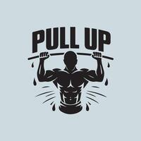 Pull up muscular figure design vector
