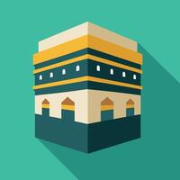 Kaaba flat icon with long shadow vector