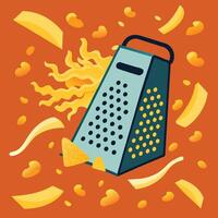 A grater with chips and fire on it vector