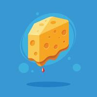 Cheese slice with blood dripping from it vector