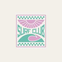 Surf club design minimalist style vector