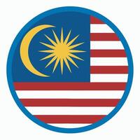 Malaysia flag in a circle vector