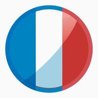 The flag of france in a round button vector