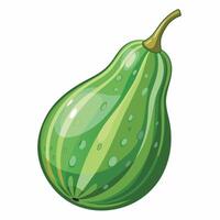 A green fruit with water droplets on it vector