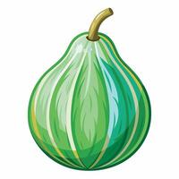A green fig with a white stem vector