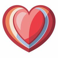 A heart shaped object with a rainbow stripe on it vector