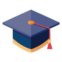 A graduation cap with a tassel on top vector