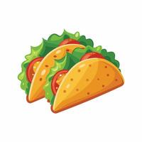 Two tacos on a white background vector