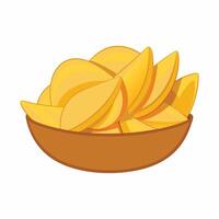 A bowl full of chips on a white background vector