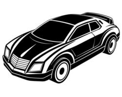 Black and white car icon on a white background vector
