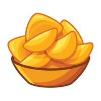 A bowl of chips with a white background vector