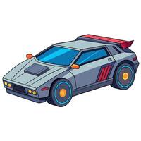 An illustration of a car with a red and blue stripe vector