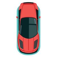 Top view of a red sports car on a white background vector