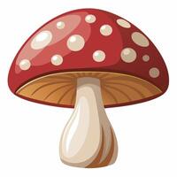 A red mushroom with white spots on it vector