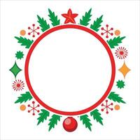 Christmas wreath frame vector