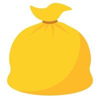 Yellow bag icon vector