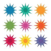 Sunburst icon set vector