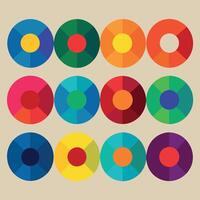 Colorful circular icons set vector