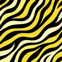 A zebra print background with yellow and black stripes vector