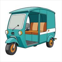 Cartoon tuk tuk vehicle vector
