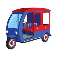 A small electric vehicle with a red and blue top vector