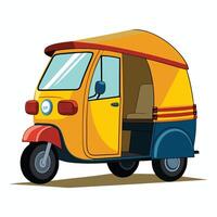 Cartoon rickshaw on white background vector