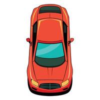 Top view of a red car illustration vector