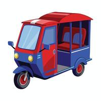 A small red and blue vehicle with a passenger seat vector